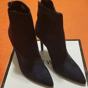 Navy faux suede brand new boots
